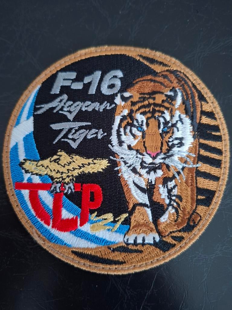 F-16 Aegean Tiger TLP 2021 Patch Swirl, Verzamelen, Ophalen of Verzenden, Nieuw, Patch, Badge of Embleem