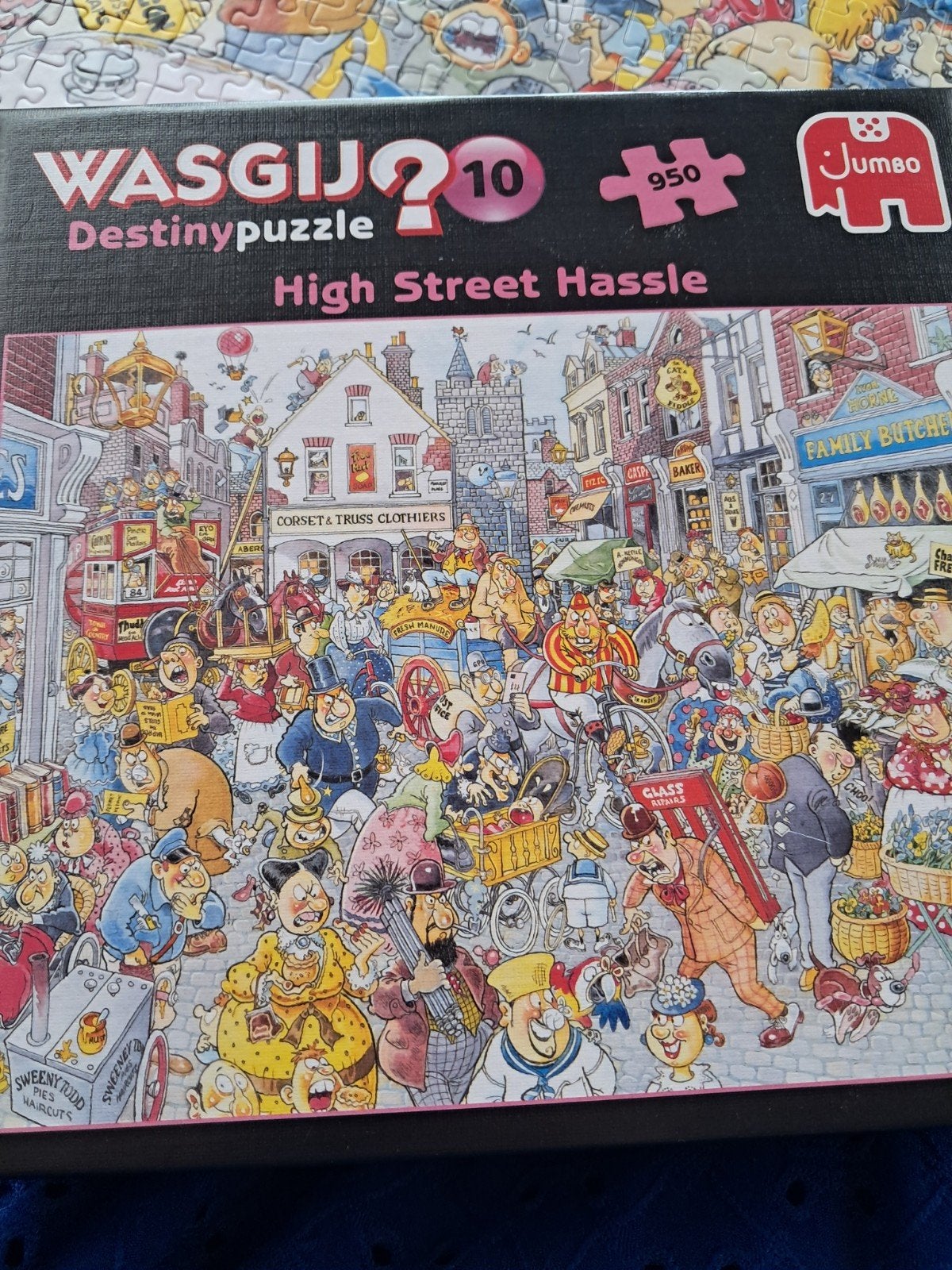 Wasgij Destiny 10: High Street Hassle - 950 stukjes, Ophalen of Verzenden, 500 t/m 1500 stukjes, Zo goed als nieuw, Legpuzzel