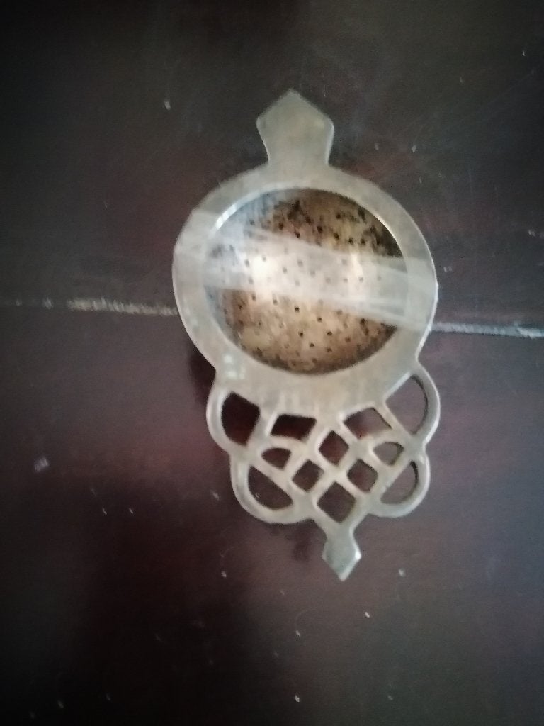 Antiek verzilverde theezeefje, Ophalen of Verzenden