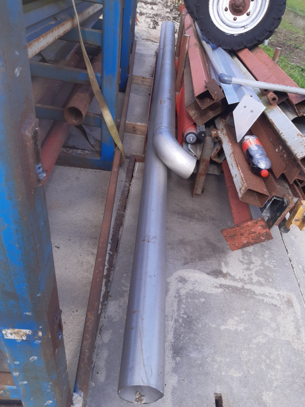 Rvs buis 14cm diameter,, Ophalen, Bochten, Rvs, Minder dan 2 meter