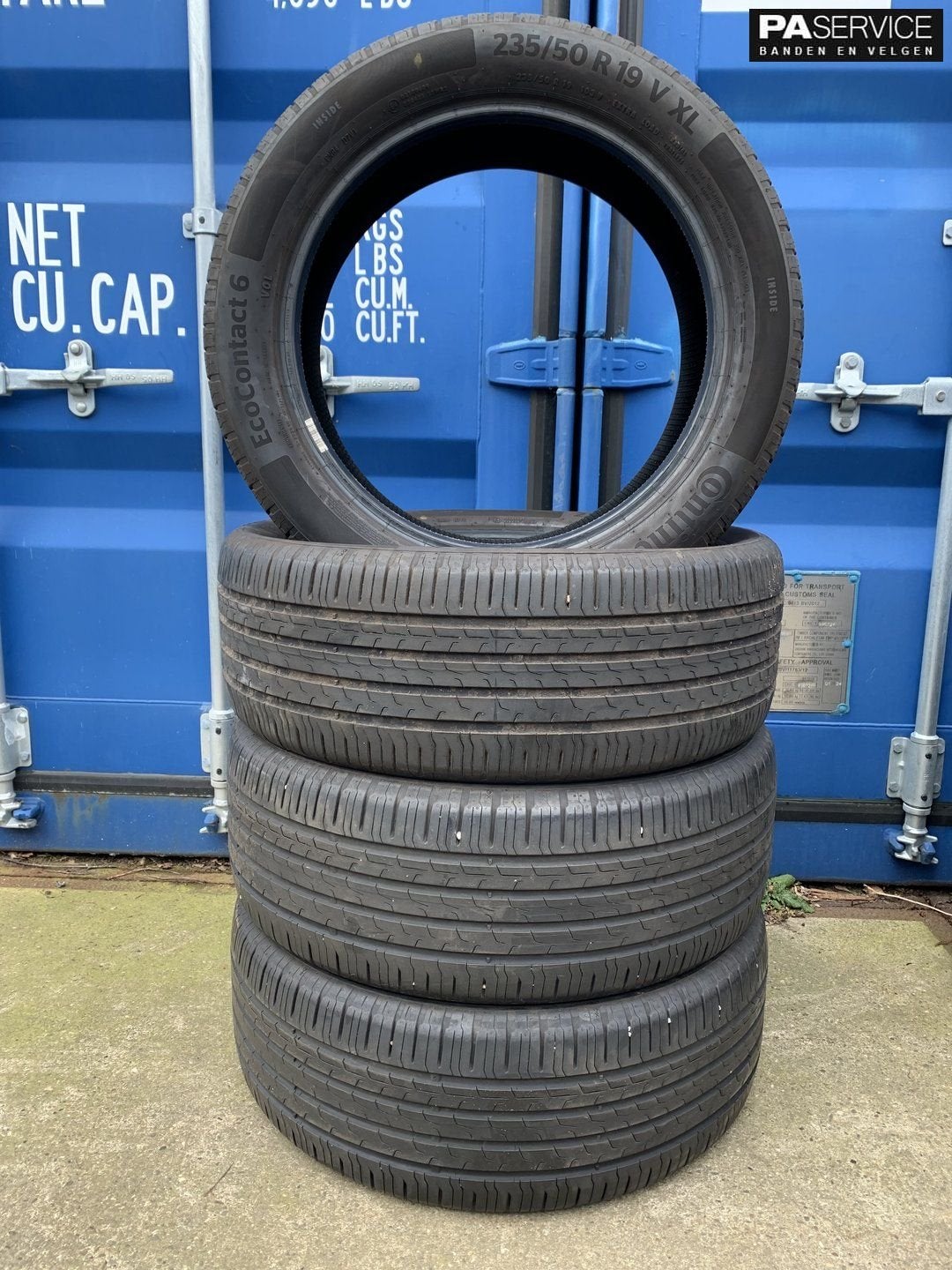 4x Continental 235 50 19 zomerbanden met 5.5 mm, Gebruikt, Velg(en), -, -