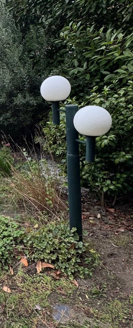 Buitenlantaarn - 2 lampen, Ophalen, Gebruikt, Staande lamp, Netvoeding
