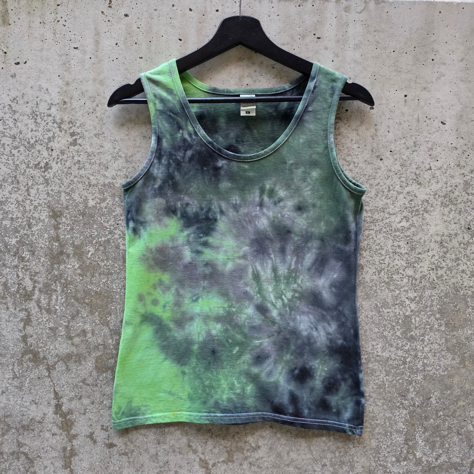 Groen - zwart spiral tie dye dames tanktop maat M, Maat 38/40 (M), Nieuw, Ophalen of Verzenden, Spiral Creaties