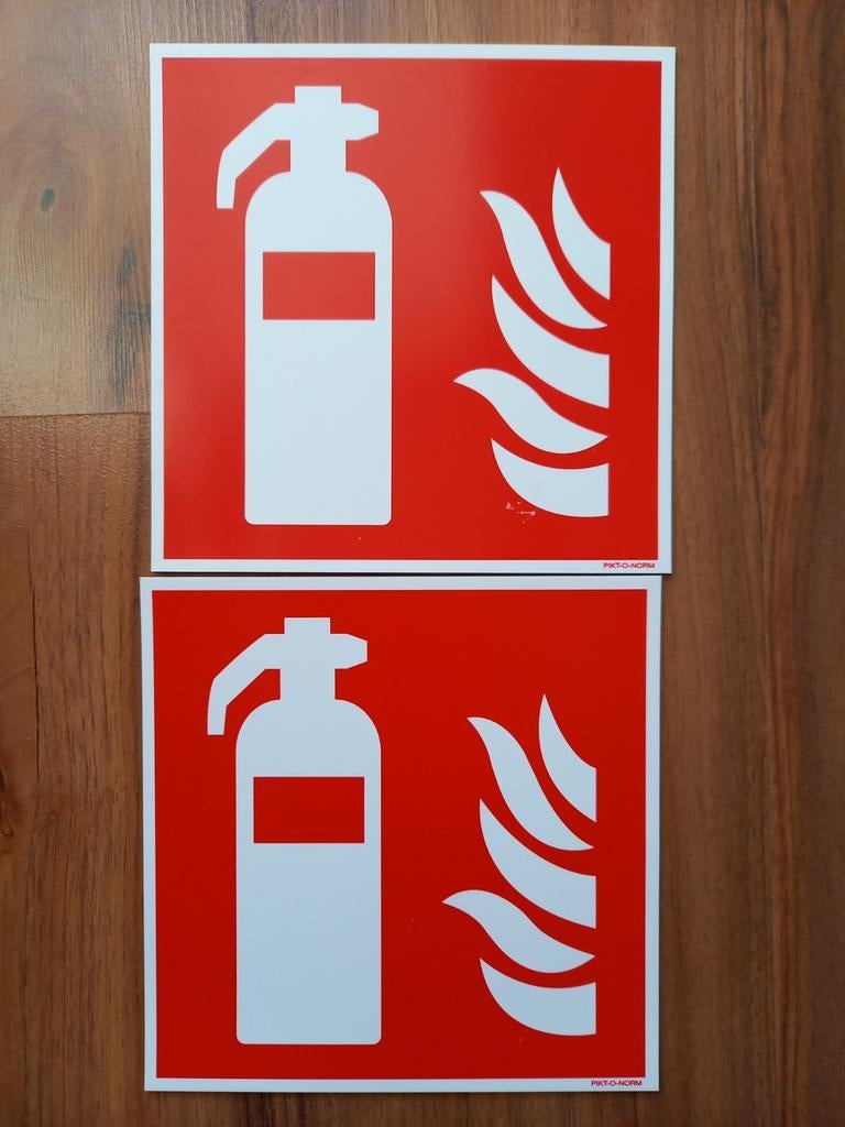 Brandblusser pictogram / Kunstof plaat, Ophalen of Verzenden, Gebruikt