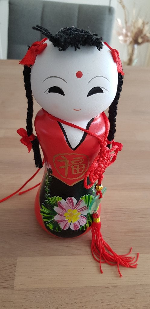 Aziatische Chinese gelukspop, spaarpot (Feng Shui), Verzamelen, Ophalen of Verzenden, Gebruikt, Steen, Aardewerk of Keramiek, Overige thema's