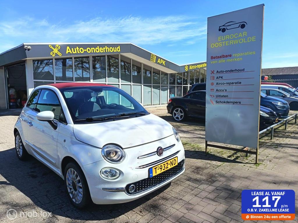 Fiat 500 1.2 CABRIO // 97000 KM // NAP, Auto's, Fiat, Gebruikt, Cabriolet, Wit, Bedrijf