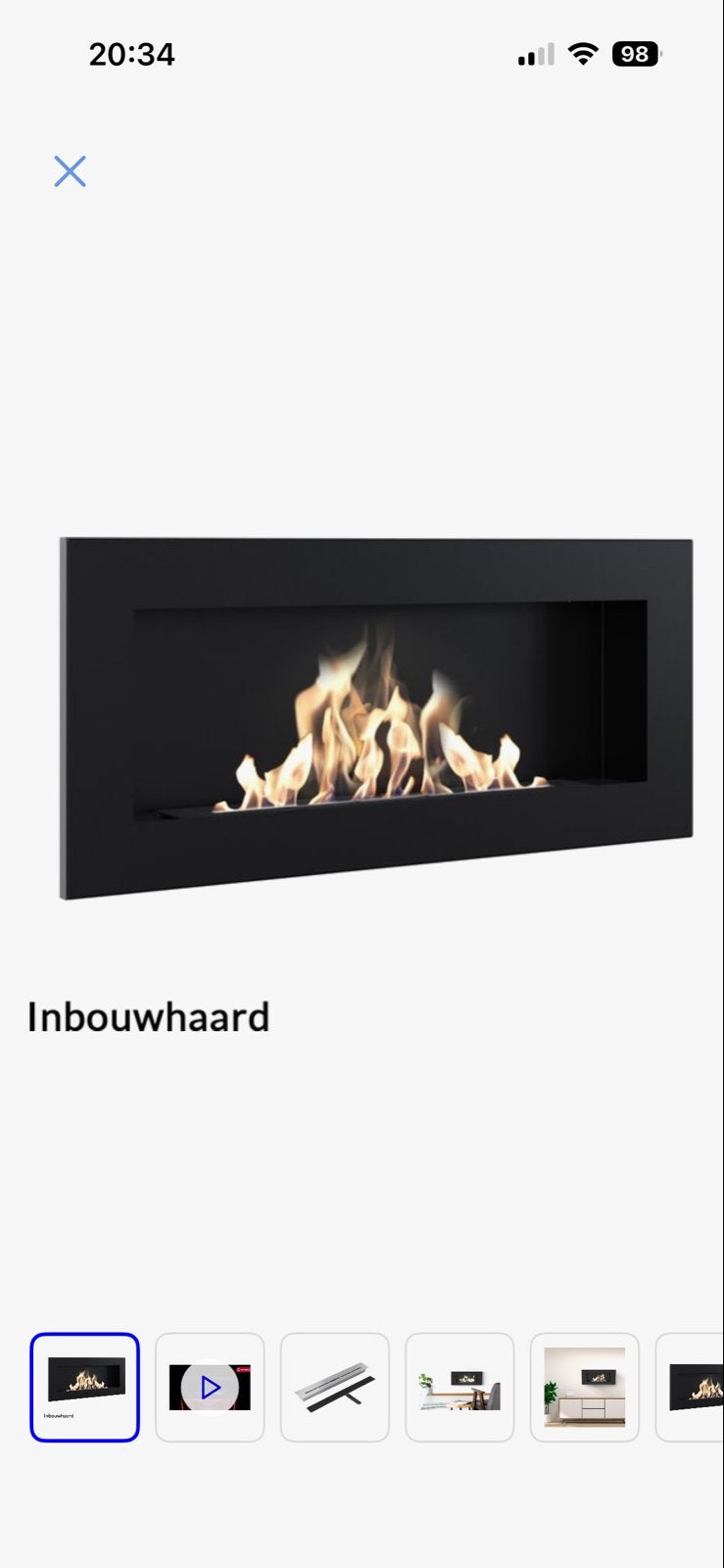 Moderne Inbouwhaard - Bio-ethanol Sfeerhaard, Ophalen, Gebruikt, Hangende haard, Gelhaard