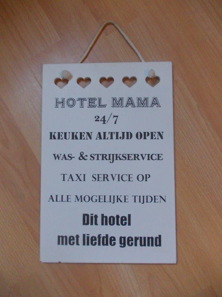 Tekstbord over mama., Ophalen, Tekstbord, 20 cm, Speciale afwerking