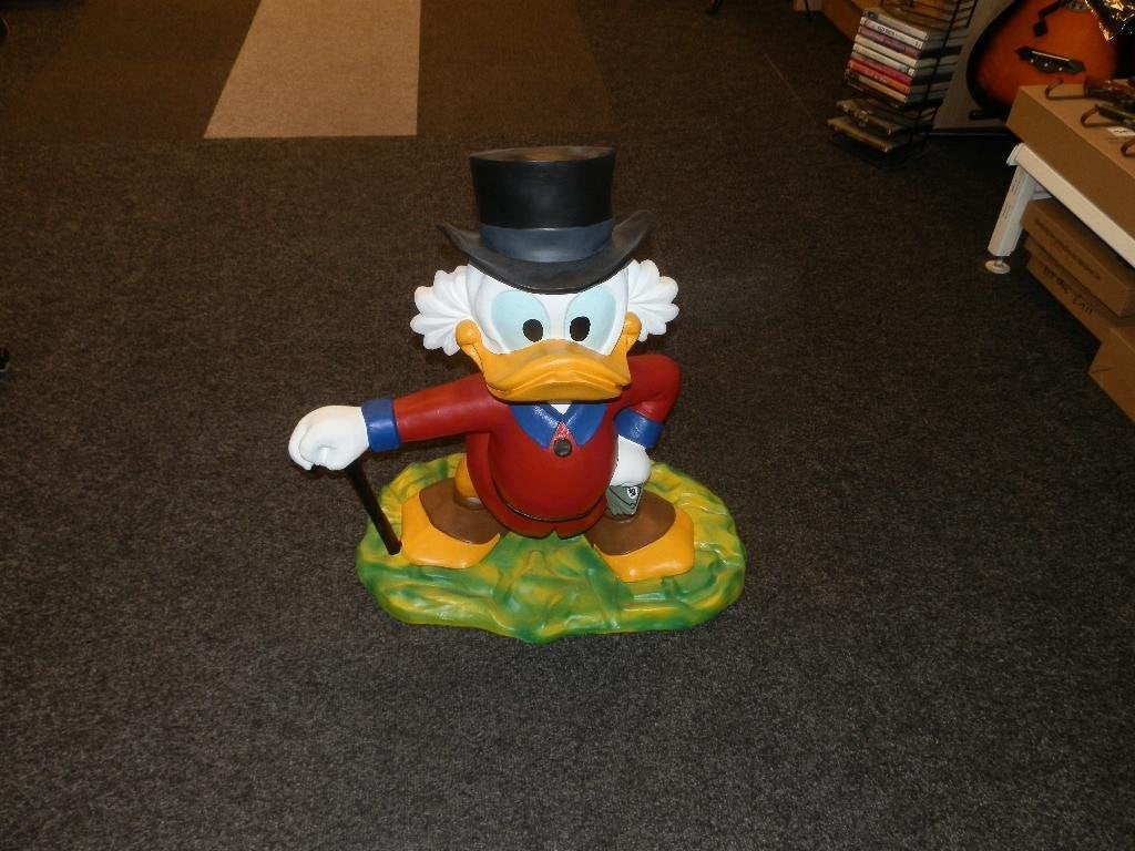 Beeld Dagobert Duck 65x56x40, Ophalen of Verzenden, Overige figuren, Zo goed als nieuw, Beeldje of Figuurtje