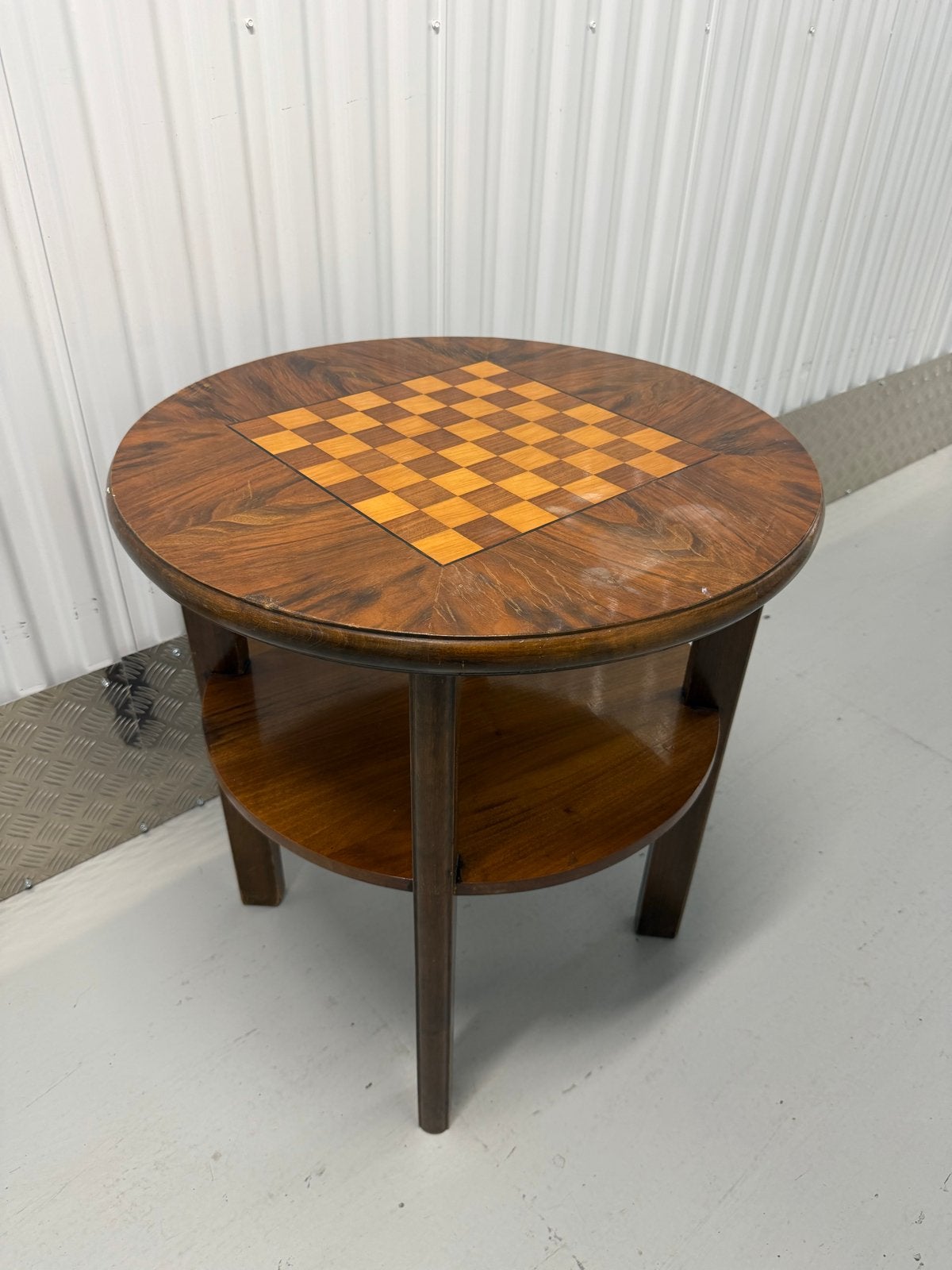 Vintage Schaaktafel / Bijzettafel met Schaken Inleg, Ophalen