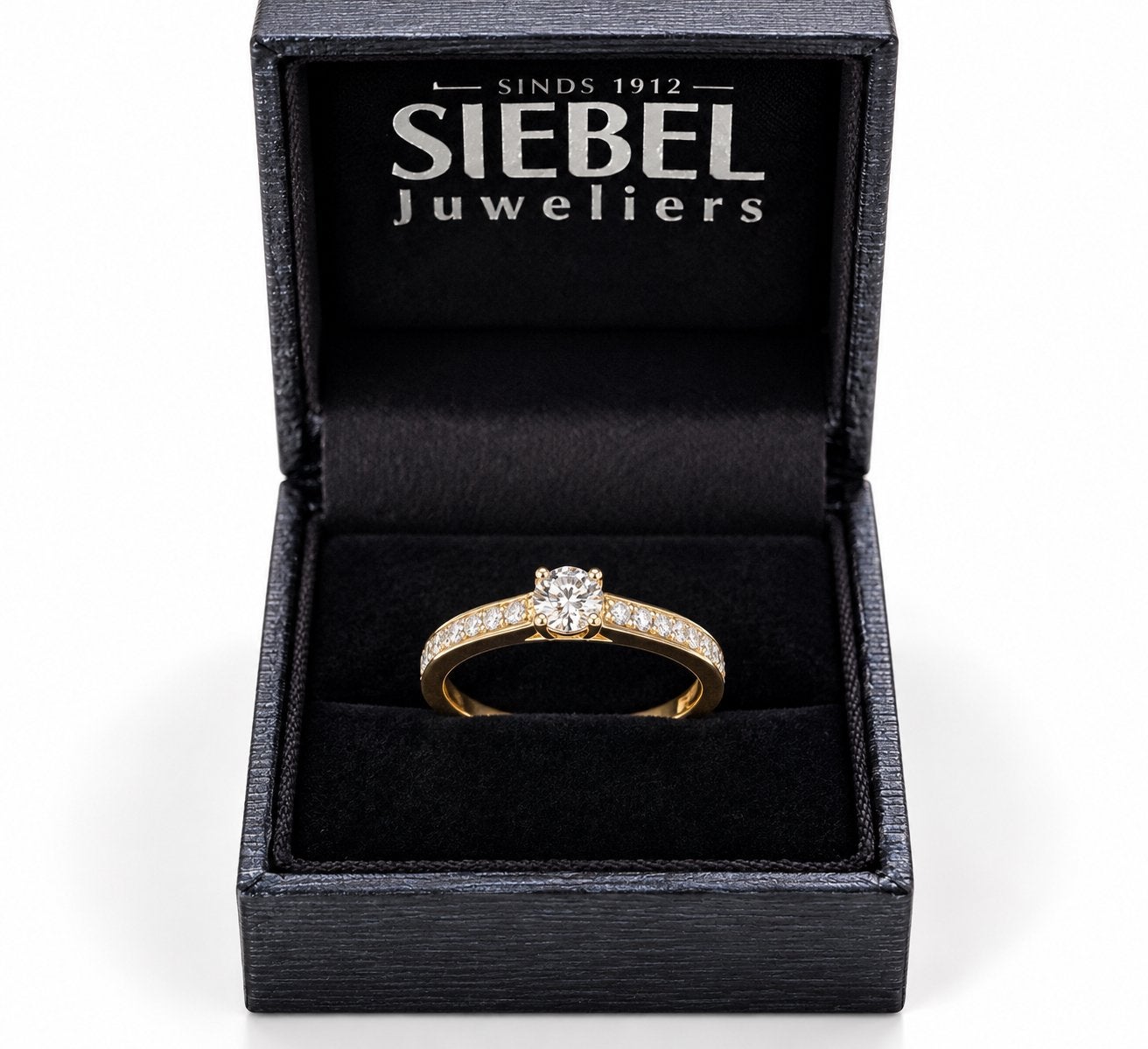 Siebel 14k gouden ring met diamanten – maat 52 – ongedragen, Ophalen, Met edelsteen, Dame, Goud