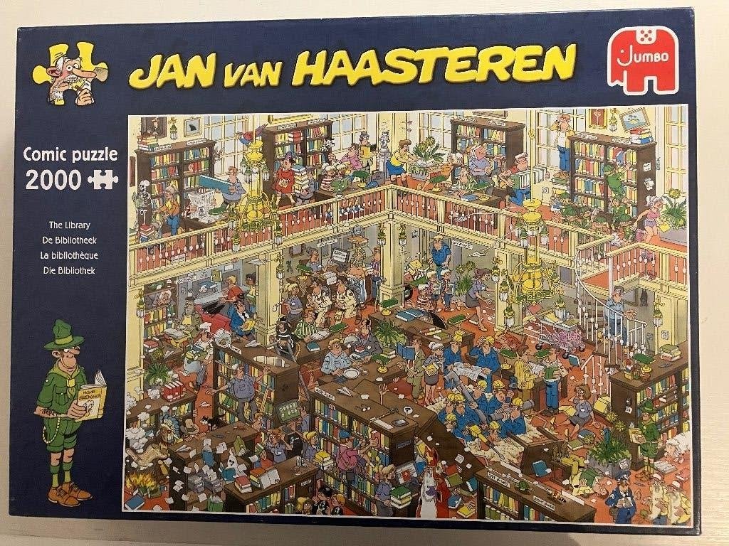 Jan van Haasteren De Bibliotheek, Ophalen, Meer dan 1500 stukjes, Zo goed als nieuw, Legpuzzel
