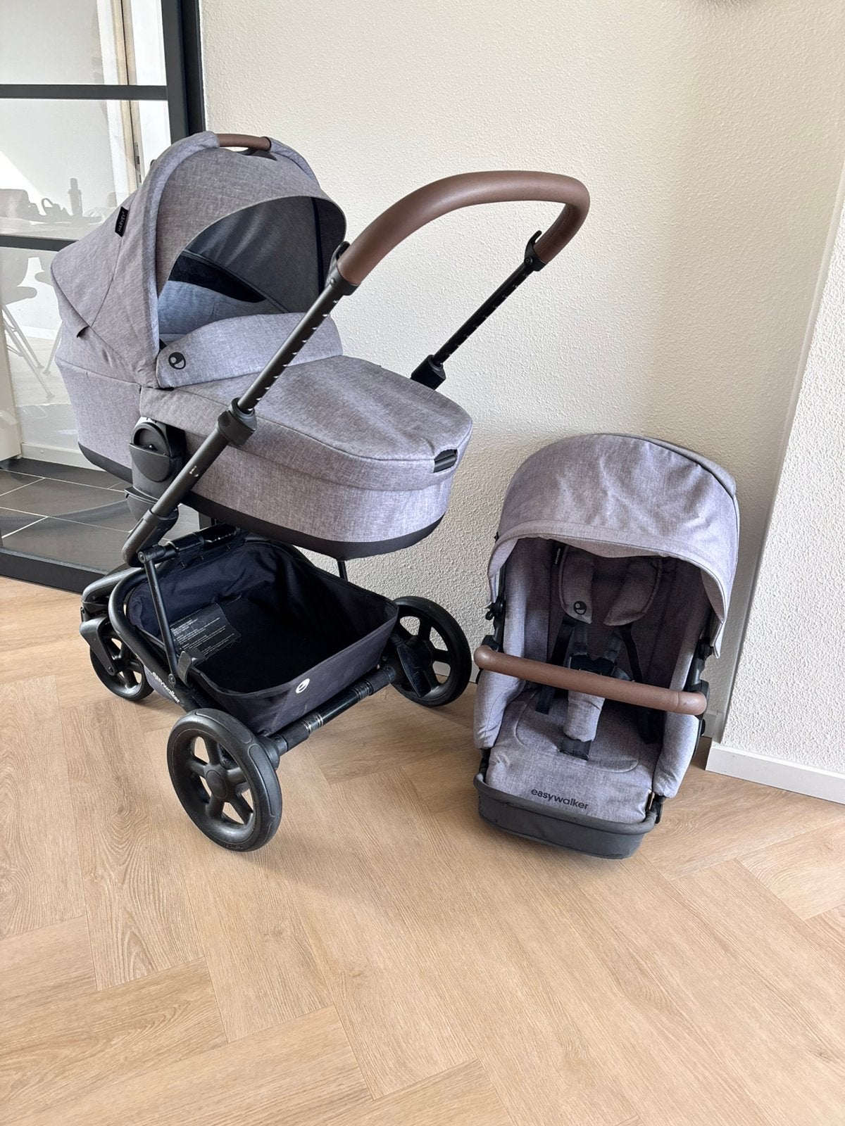 Easywalker kinderwagen harvey 2 exclusive grey incl reiswieg, Zo goed als nieuw, Combiwagen, Met reiswieg, Ophalen