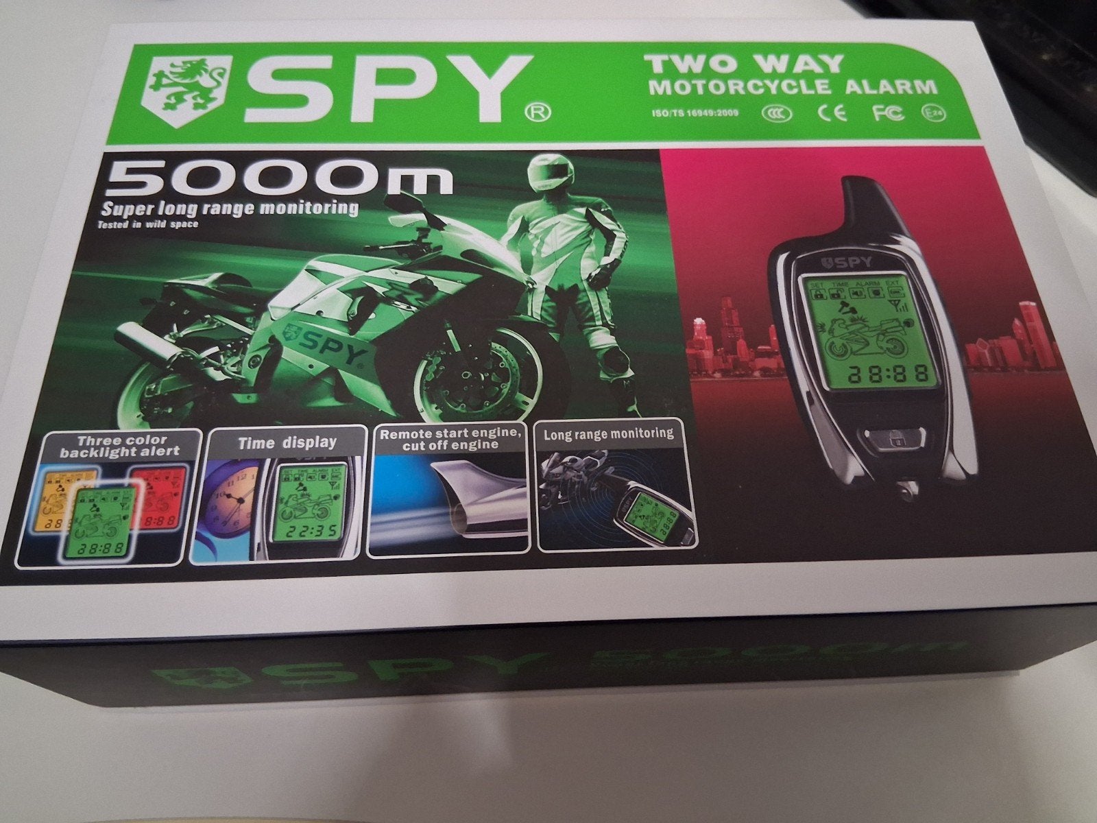 SPY 5000m Tweeweg Motorfiets Alarm met Afstandsbediening, Ophalen of Verzenden, Nieuw
