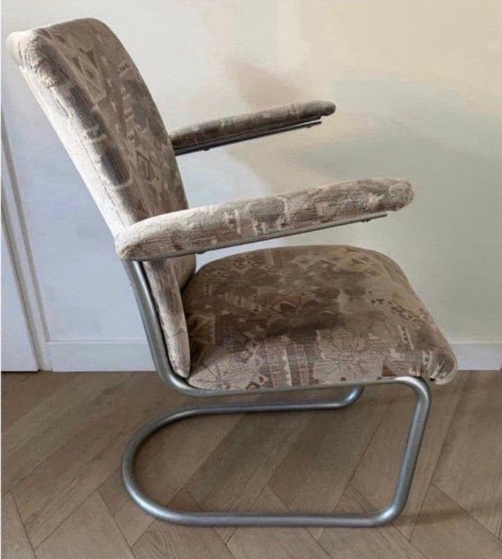 Vintage fauteuil ontworpenToon de Wit voor Gebroeders De Wit, Ophalen, Overige kleuren, Zo goed als nieuw, Metaal