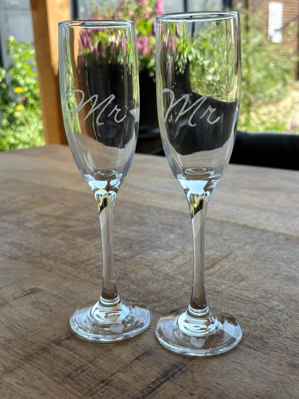 Mr&Mr champagneglazen!, Ophalen of Verzenden, Nieuw, Overige typen, Geboorte of Huwelijk