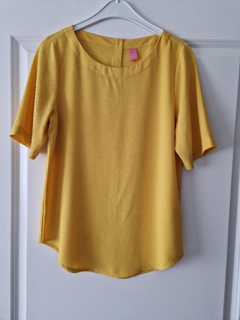 Gele dames blouse korte mouw, Kyra & Ko maat S, Geel, Ophalen of Verzenden, Zo goed als nieuw, Kyra & Ko
