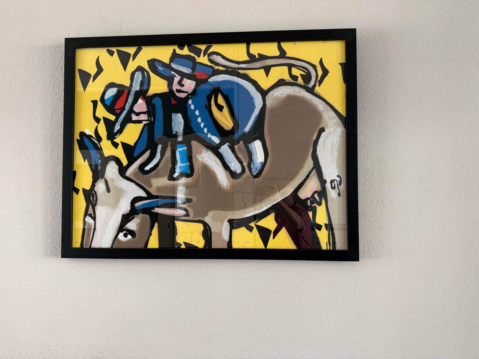 Herman Brood - Bulls Ride - Zeefdruk - Groot, Antiek en Kunst, Gelimiteerde oplage, Ophalen, Sport, Zeefdruk