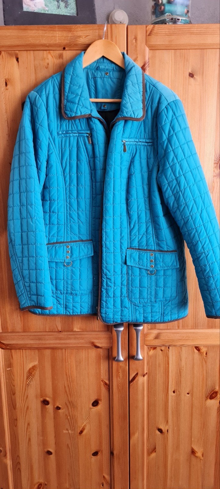 turquoise jasje, Ophalen of Verzenden, Zo goed als nieuw, Maat 46/48 (XL) of groter, Blauw