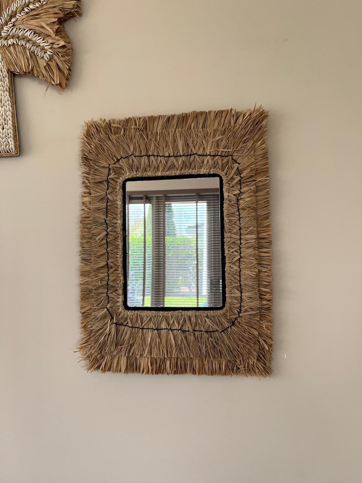 Raffia spiegel, Ophalen of Verzenden, Nieuw
