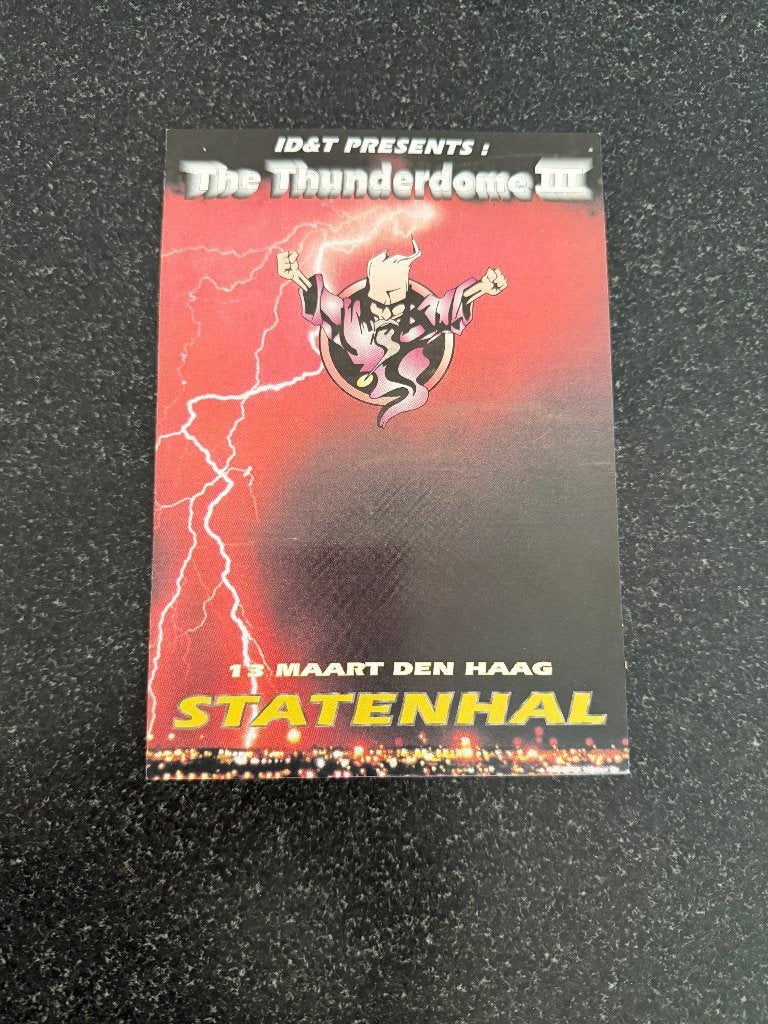 Flyer - Thunderdome III - Den Haag 1993, Rechthoekig Staand, A4 of kleiner, Ophalen of Verzenden, Zo goed als nieuw