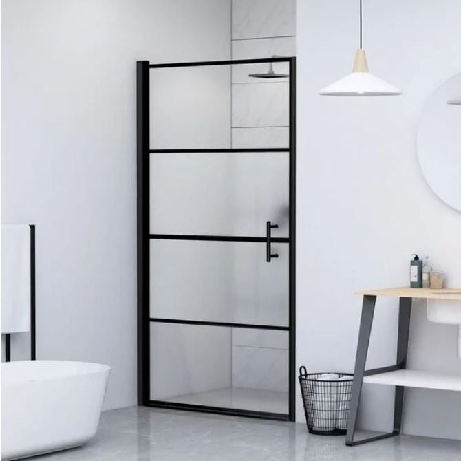 Douchedeur douchescherm gehard glas zwart GRATIS BEZORGD!, Verzenden, Zwart, Overige typen, Nieuw
