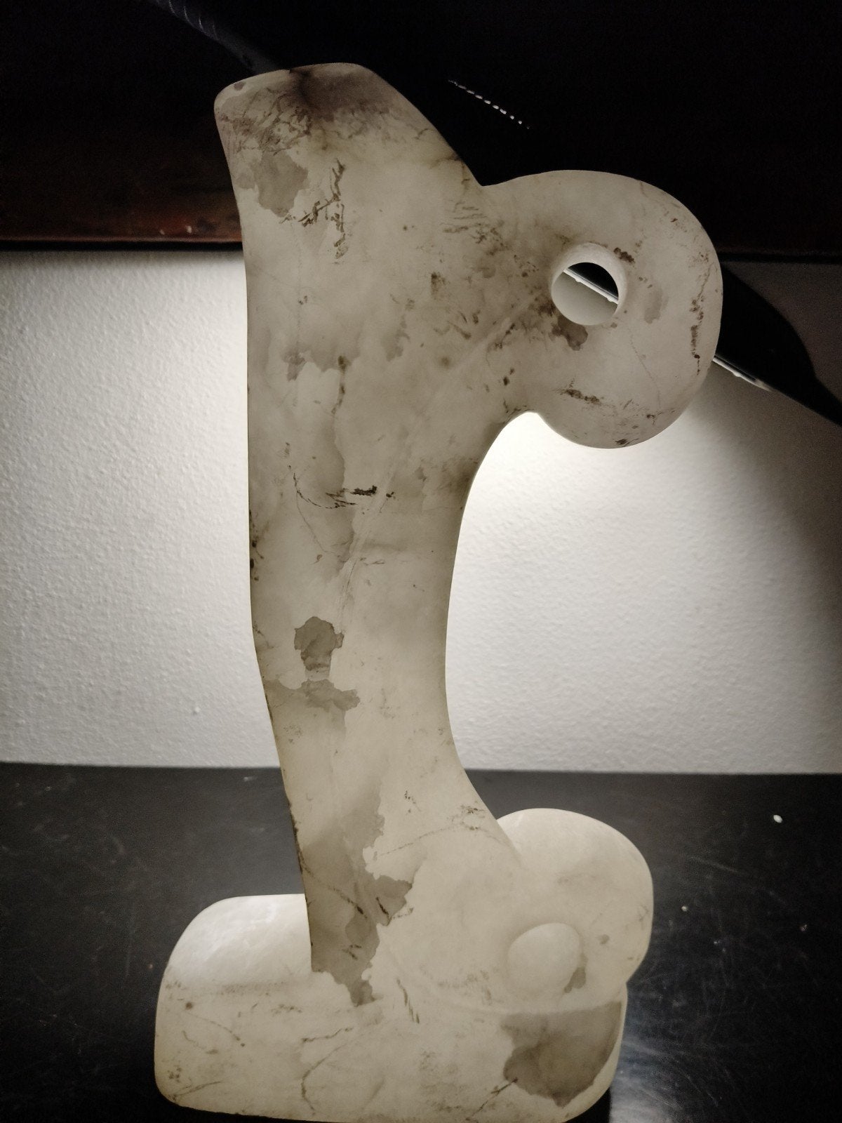 Prachtig Vintage Albasten Sculptuur – Abstract Beeld (35 cm, Ophalen of Verzenden, Zo goed als nieuw, Dier