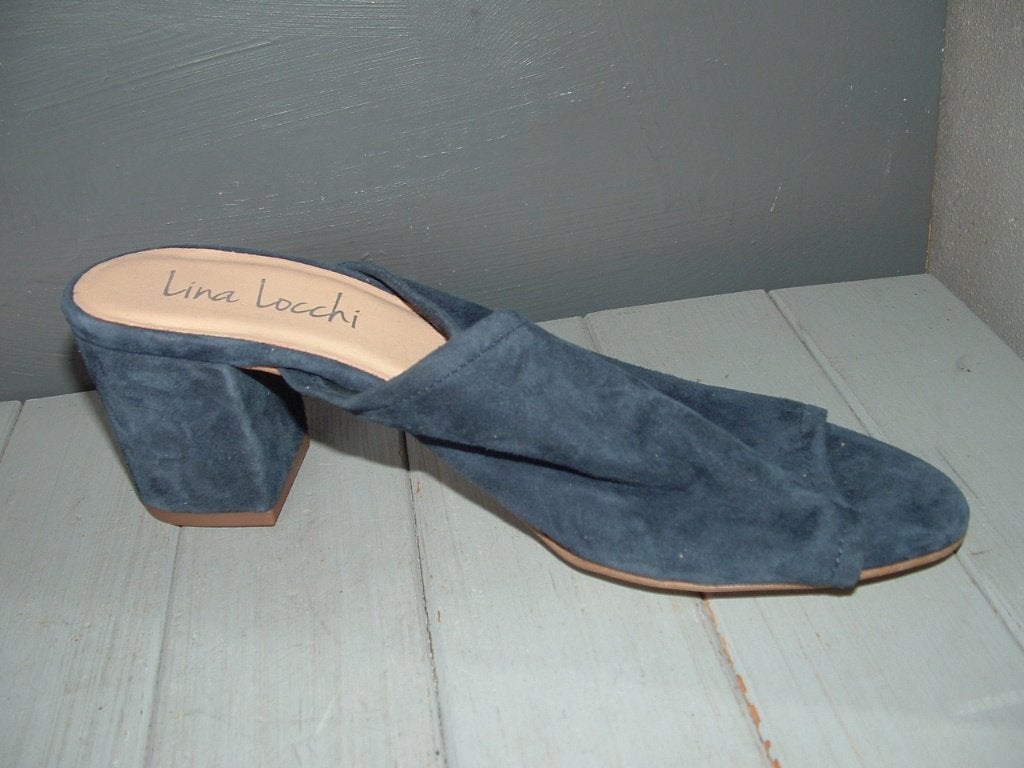 Lina Locchi suede peeptoe hakken, sandalen maat 39, Lina Locchi, Zo goed als nieuw, Sandalen of Muiltjes, Ophalen of Verzenden
