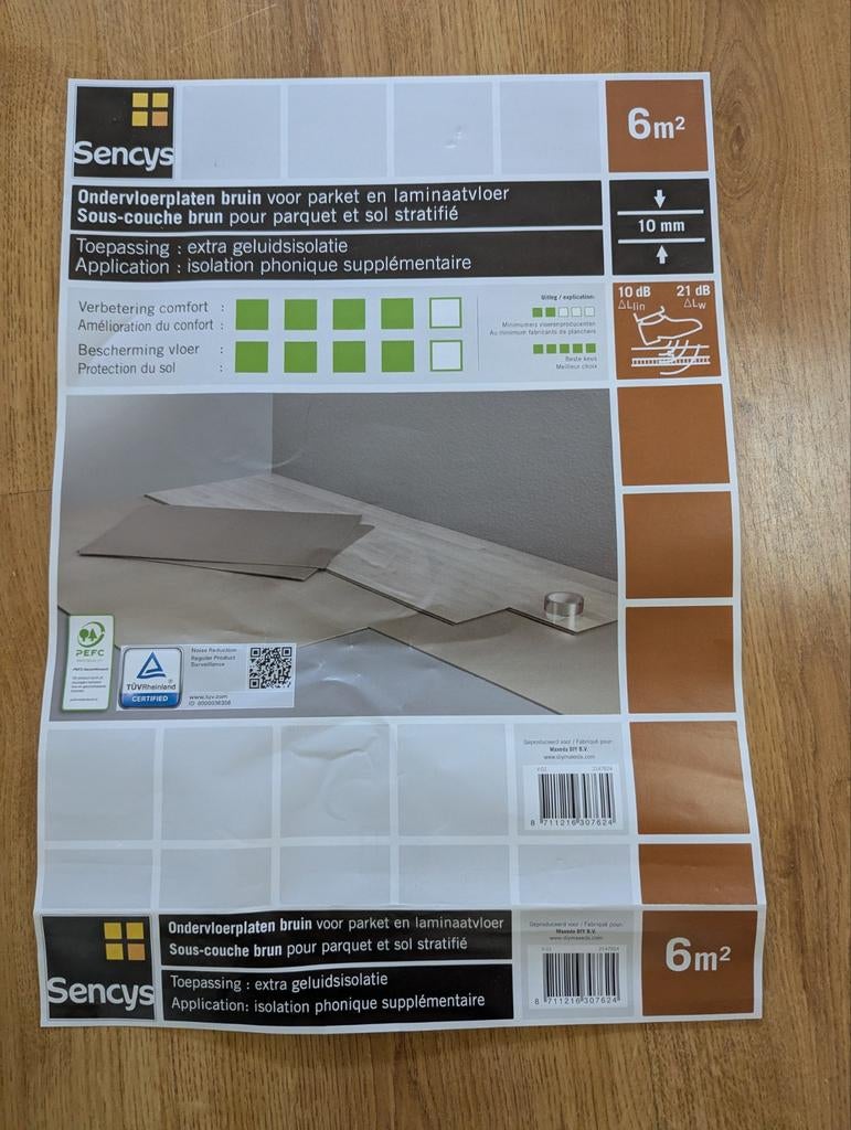 Sencys Laminaat Ondervloer Isoboard - 10mm - 5m², Ophalen, Overige materialen, 30 cm of meer, 50 tot 150 cm