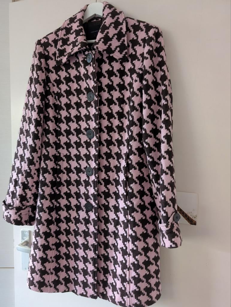 Vera Moda jas maat L, roze en bruin patroon, Ophalen of Verzenden, Zo goed als nieuw, Maat 38/40 (M), Roze