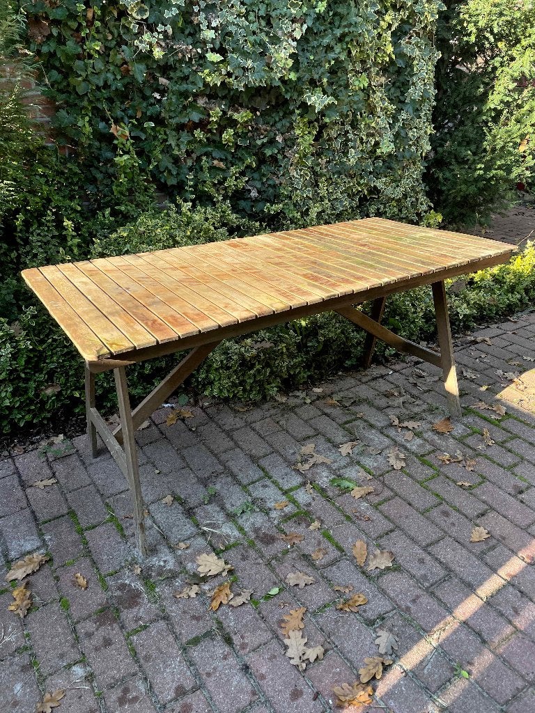 Tuintafel hout, Tuin en Terras, Ophalen, Zo goed als nieuw, Rechthoekig, Hout