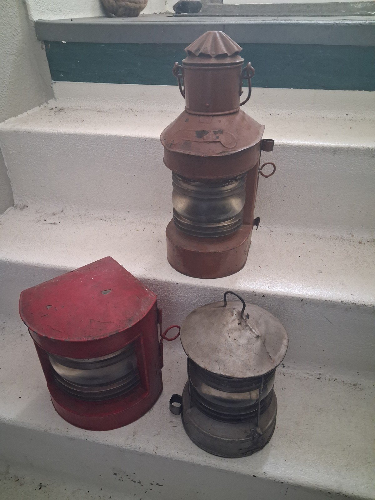 Vintage Scheepslampen met Gebruikerssporen, Ophalen