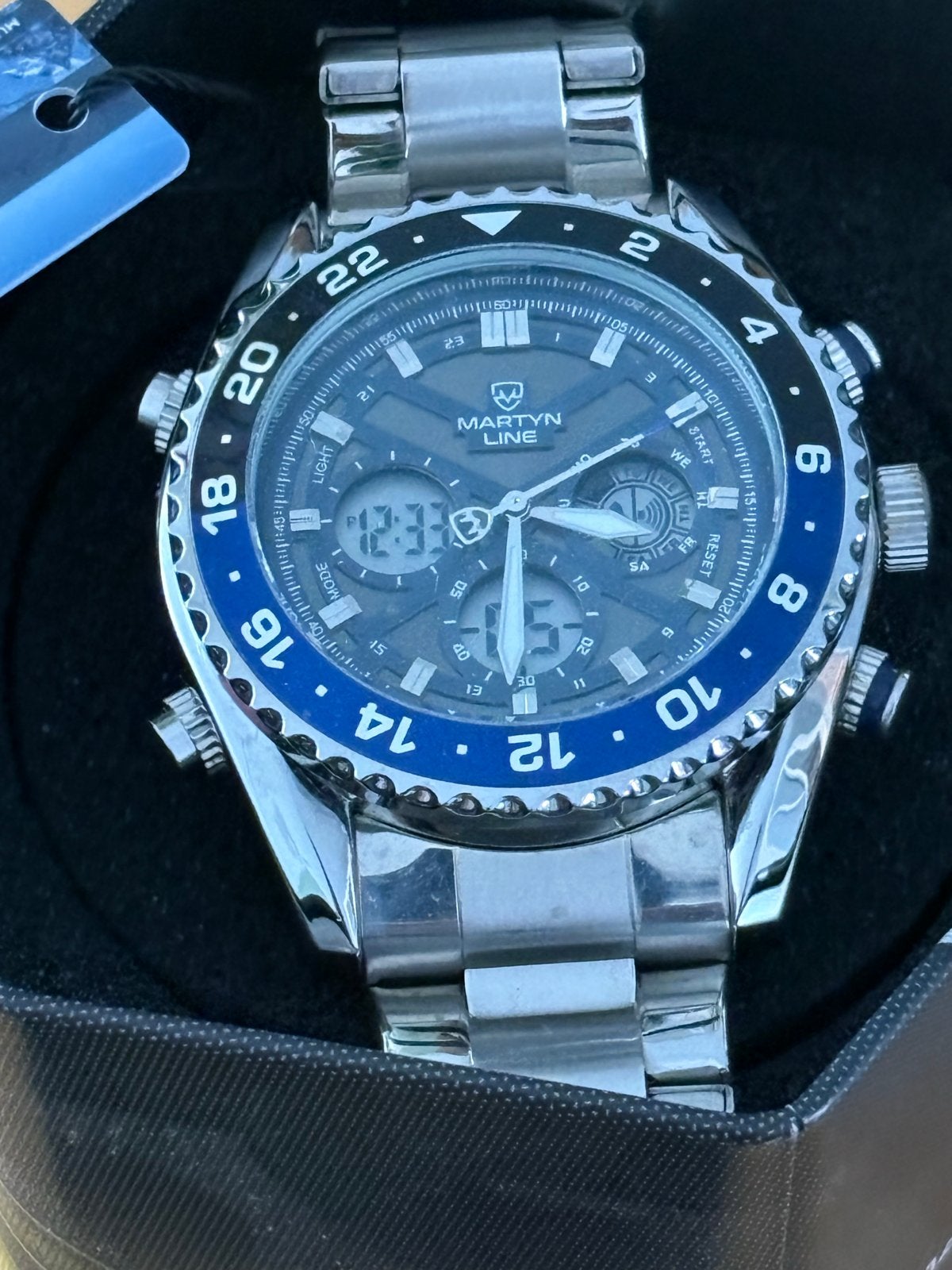 2x Horloges: Martyn Line & Fossil - Zilver & Zwart, Ophalen of Verzenden, Waterdicht, Zo goed als nieuw, Zilver