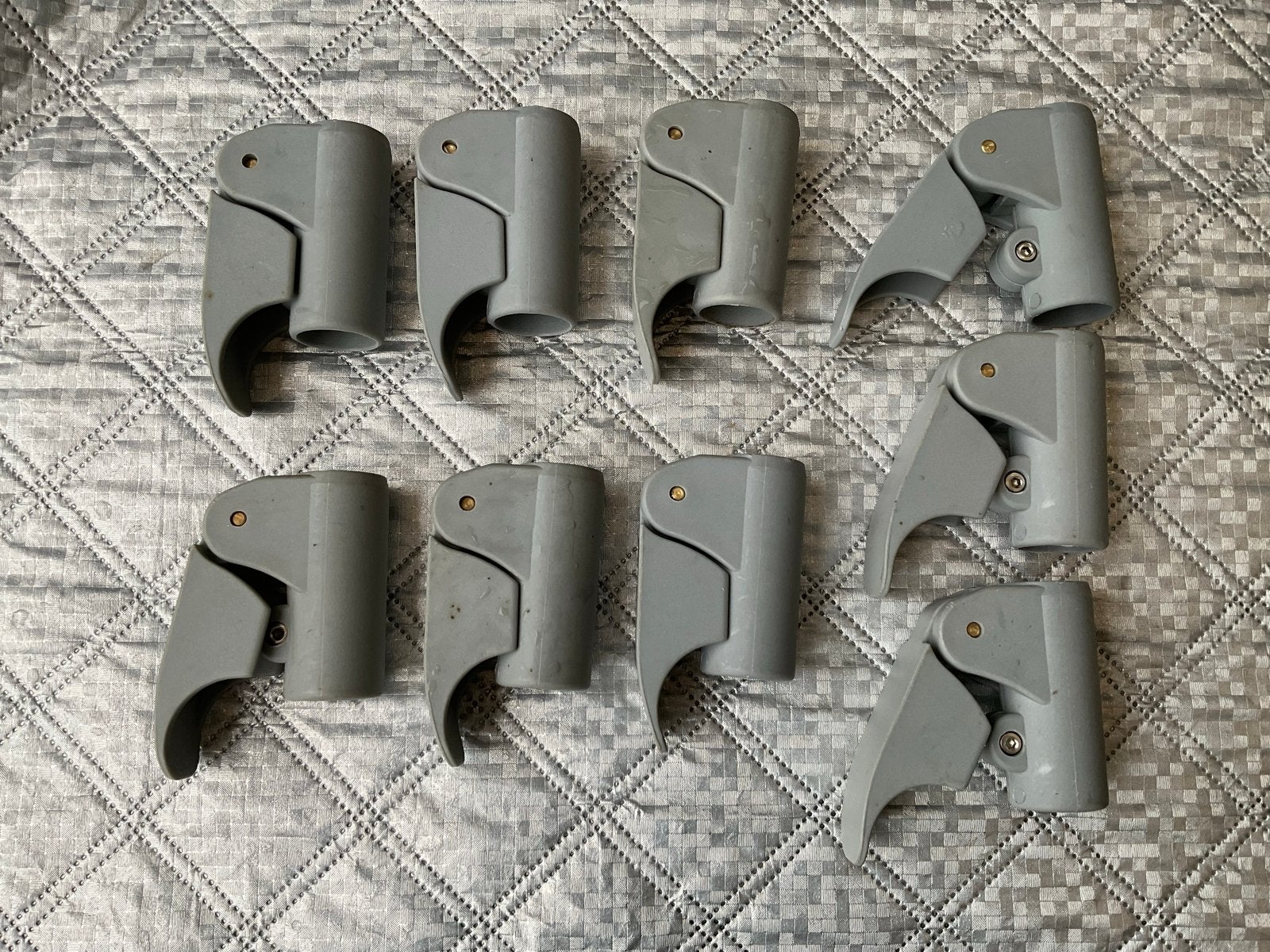 9 Tentstok Klemmen 25mm Poot / 23mm Buis - Hoogte Afstellen, Ophalen, Gebruikt
