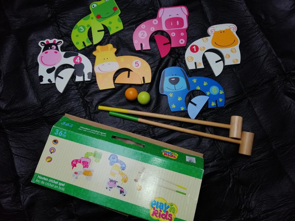 Playin Kids Houten Cricket Spel - Dierenfiguren, Kinderen en Baby's, Ophalen of Verzenden