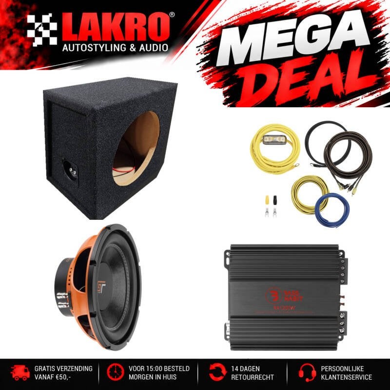 10 inch Pack 7 - LAKRO - subwooferpakket - 200 watt RMS, Niet ingevuld, Niet ingevuld, Niet ingevuld