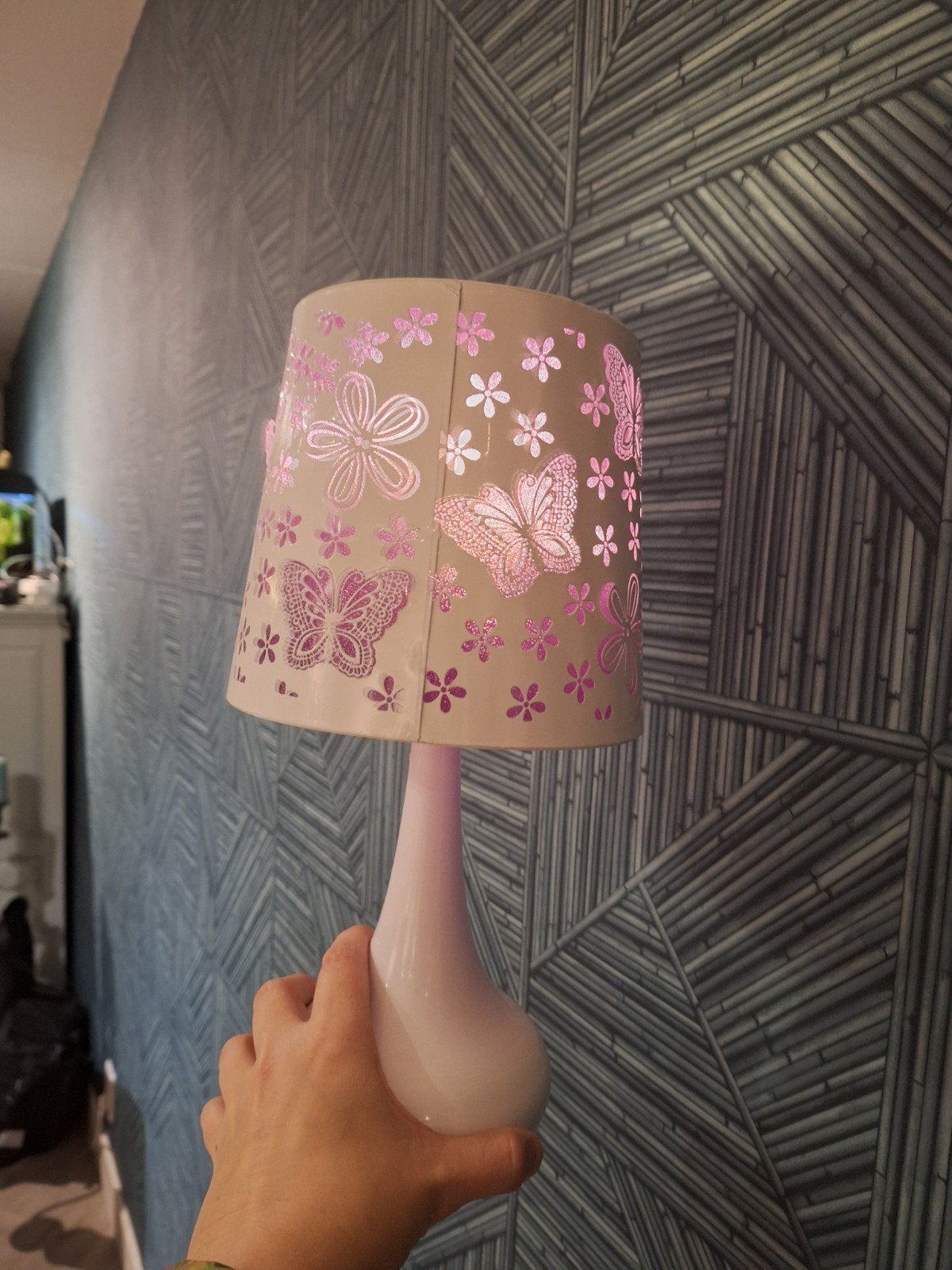 Woon Express Vlinder Tafellamp - Roze/Paars, Met schakelaar, Overige merken, Meerkleurig, Kinderlamp