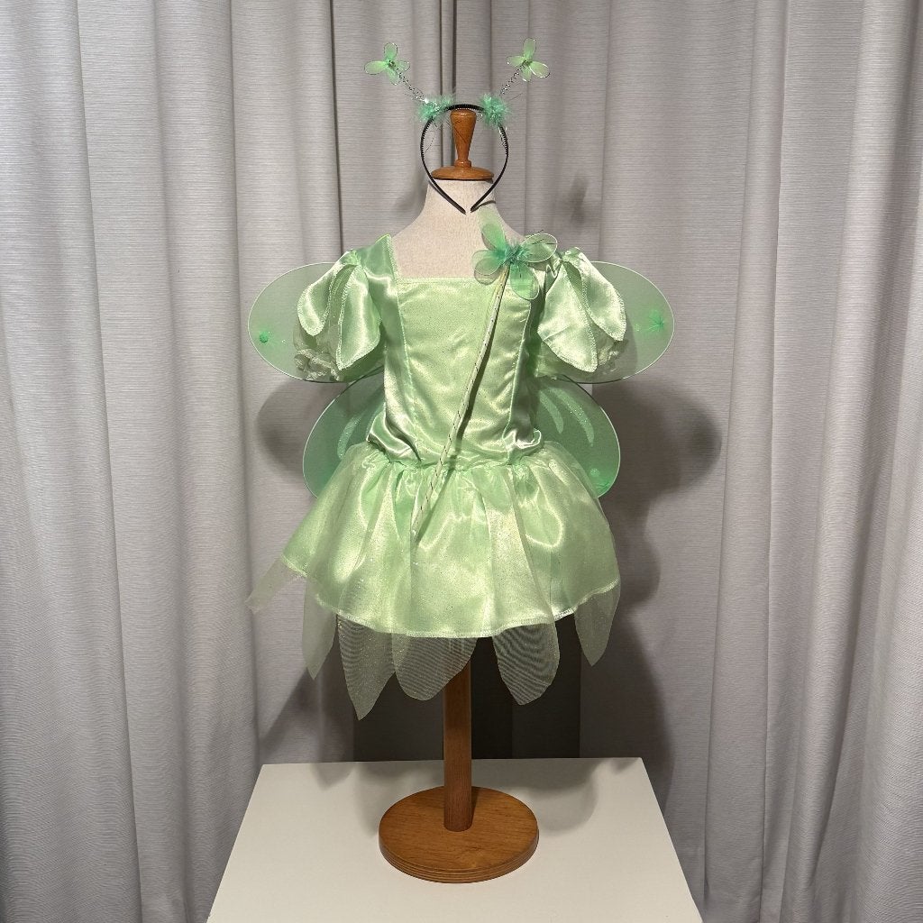 Nieuw 104-110-116 Tinkerbel Elfje Jurk Vleugels Staf Diadeem, Kinderen en Baby's, Ophalen of Verzenden, Nieuw, 110 t/m 116, Meisje