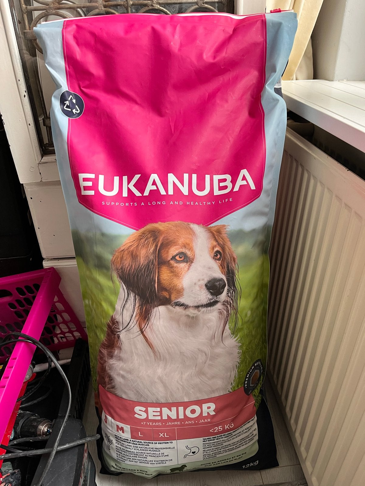 12 kg Eukanuba brokken voor senioren wegens overlijden hond, Dieren en Toebehoren, Ophalen, Hond