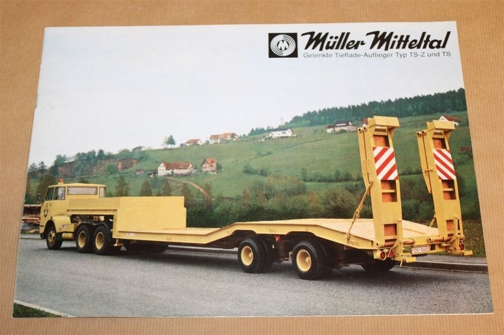 Zeldzame brochure - Müller vrachtwagens diepladers 1973, Ophalen of Verzenden, Zo goed als nieuw, Tractor en Landbouw
