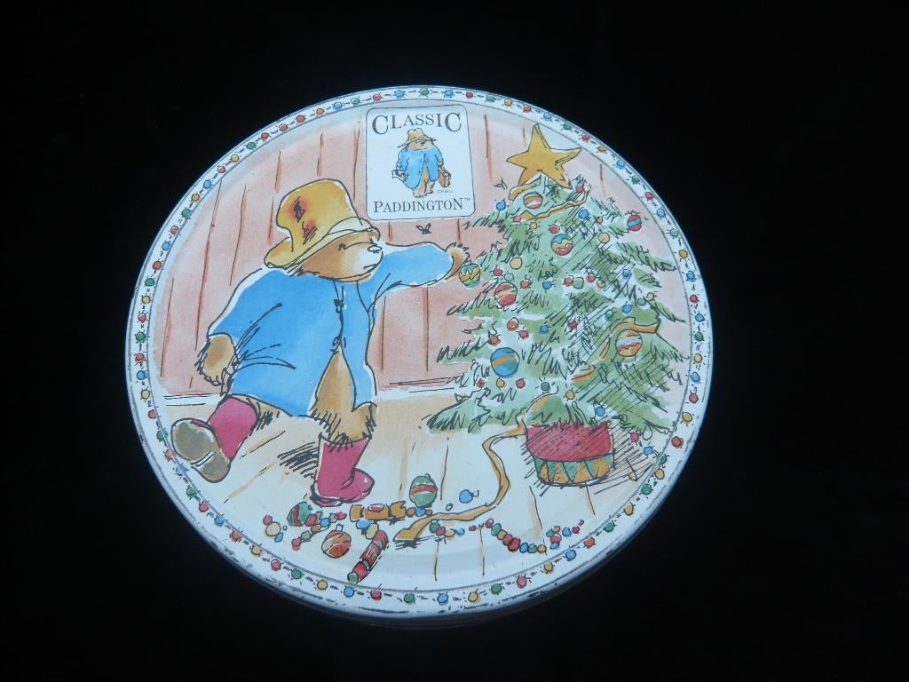 Vintage Paddington kerstblik, Verzamelen, Blikken, Ophalen of Verzenden, Gebruikt, Koek(jes), Overige merken