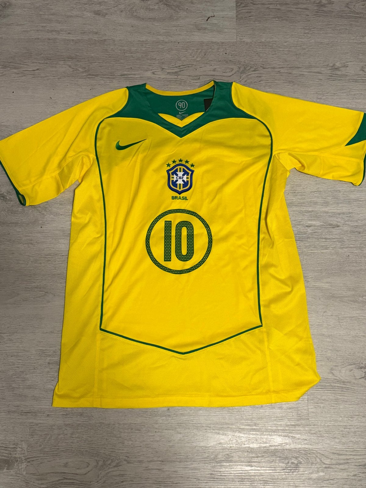 Nike Brazilië Retro Ronaldinho Thuisshirt Maat L, Maat 52/54 (L), Geel, Nieuw, Ophalen of Verzenden