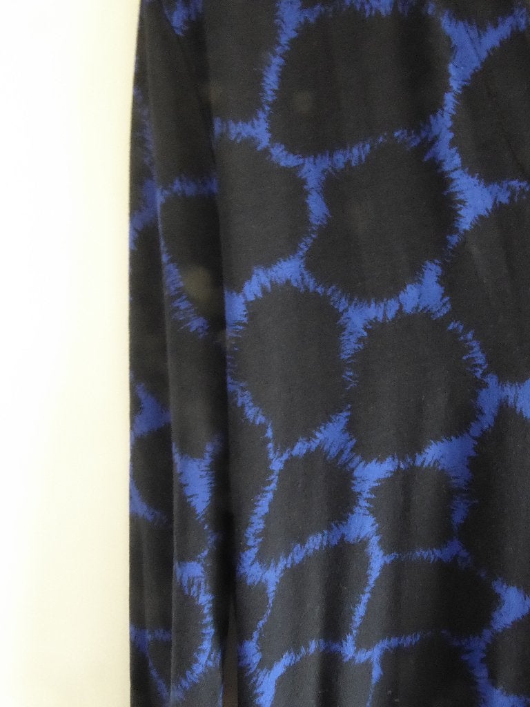Juffouw Jansen zwart blauwe jurk, Blauw, Maat 46/48 (XL) of groter, Ophalen of Verzenden, Zo goed als nieuw