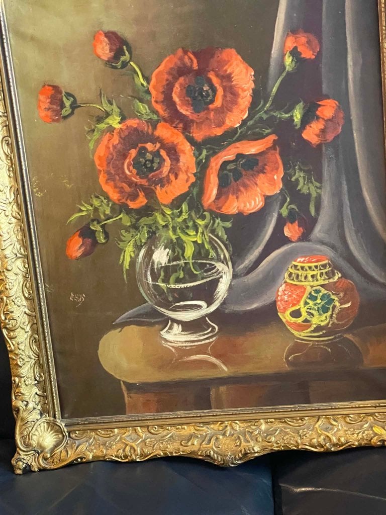 Vintage schilderij op doek - bloemen, Ophalen, Vintage, Bloemen, Doek