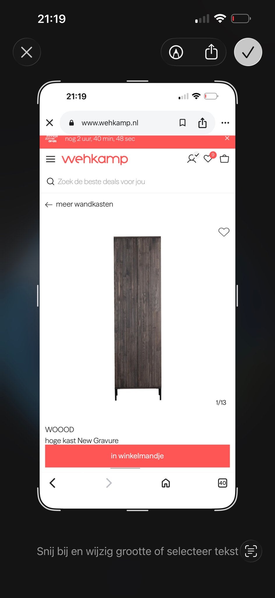 Gezocht Woood  hoge kast New Gravure - Bruin, Gebruikt, 150 tot 200 cm, 25 tot 50 cm, Overige houtsoorten