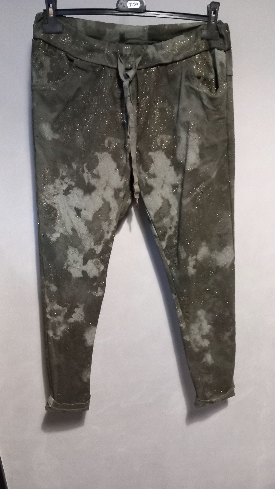Groene stretch broek L, Maat 42/44 (L), Ophalen of Verzenden, Zo goed als nieuw, Lang