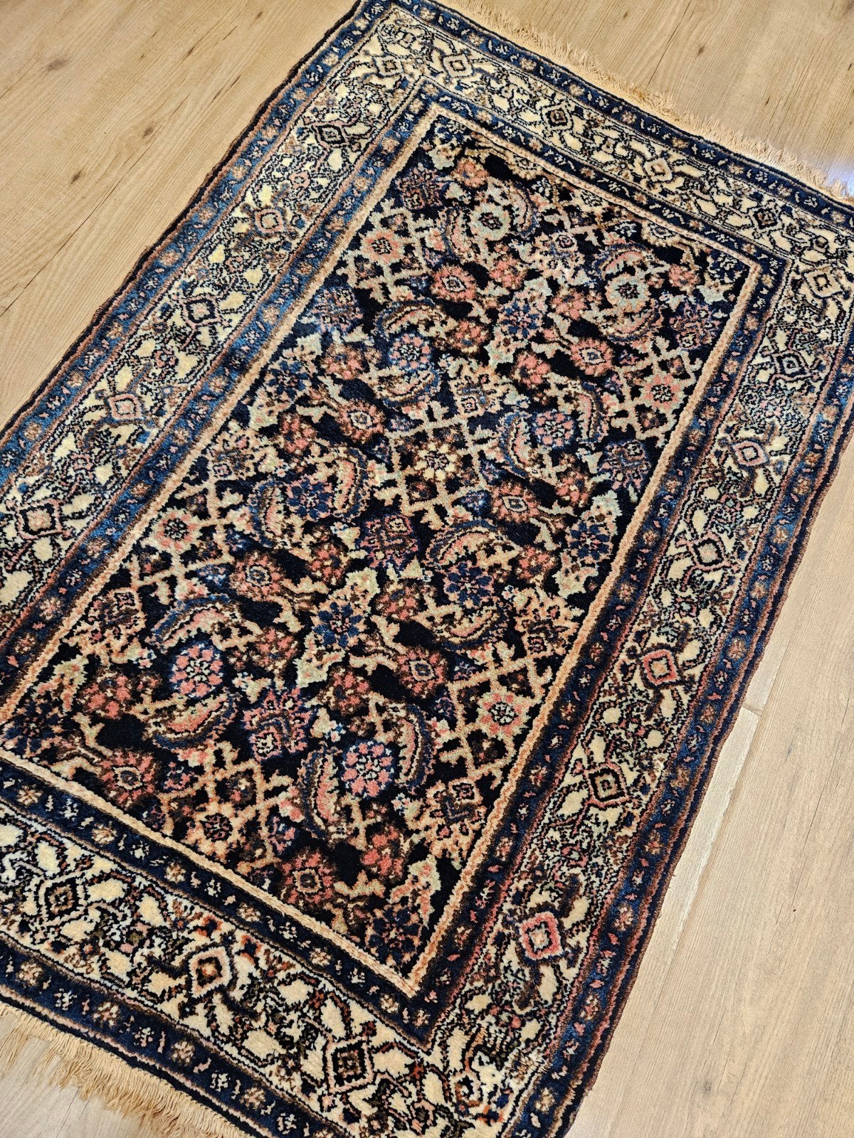 Vintage handgeknoopt perzisch tapijt bidjar 144x93, Info@SlatsAntiek.nl, Tweedehands, 100 tot 150 cm, Perzisch