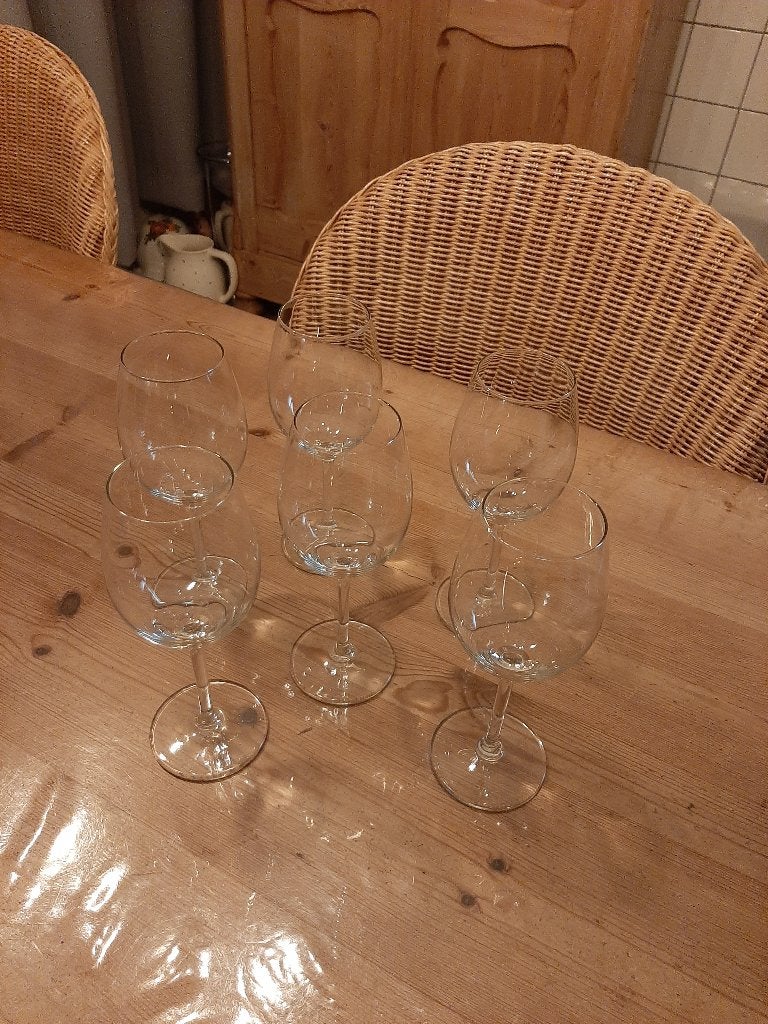 ROYAL LEERDAM , L`ESPRIT - 6  WIJN GLAZEN - NIEUW - KRISTAL, Overige merken, Landelijk/Boerenbont, Nieuw, Ophalen of Verzenden