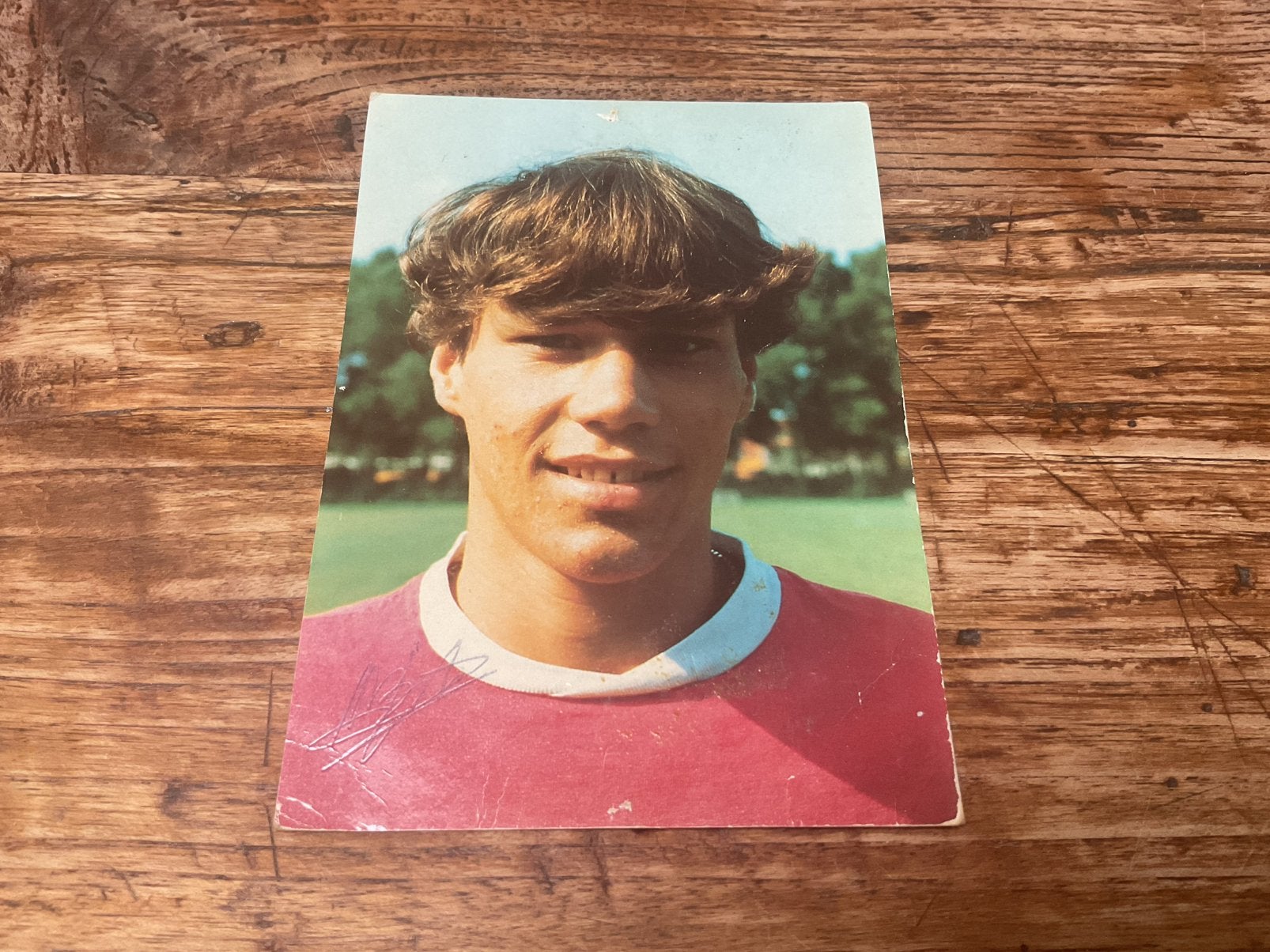 Ajax spelerskaart Marco van Basten met handtekening, Ophalen of Verzenden, Zo goed als nieuw, Ajax, Spelerskaart