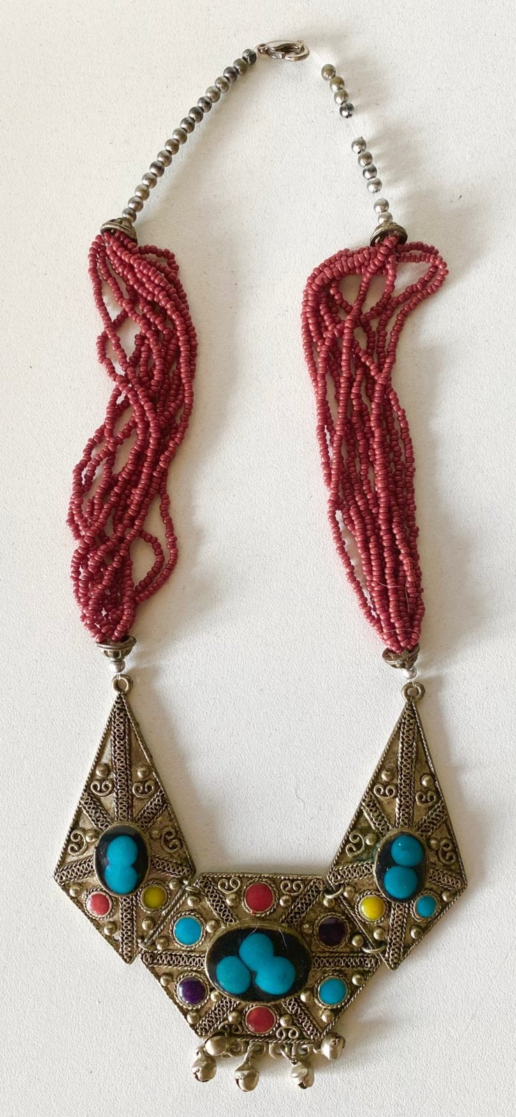 tribale AFGHAANSE / TIBETAANSE ‘KUCHI’ KETTING, Overige kleuren, Ophalen of Verzenden, Zo goed als nieuw, Overige materialen